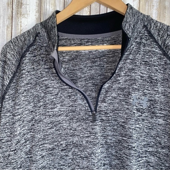Under Armor 1/4 Zip Loose Grey Heather Jacket - Picture 3 of 5